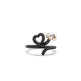 BABY VINE HEART RING IN BLACK