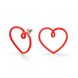 BIG LOVE EARRINGS IN RED