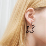 STUDDED STELLA EARRINGS IN BLACK