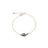 BABY HEART DIAMOND BRACELET IN BLACK