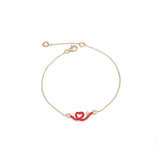 BABY HEART DIAMOND BRACELET IN RED