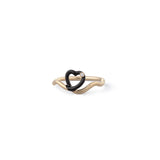 DIAMOND HEART RING IN BLACK