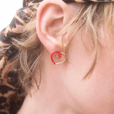 LOVE EARRINGS IN RED