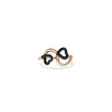 DOUBLE HEART RING IN BLACK