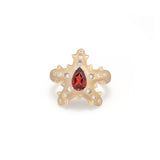 STUDDED STELLA RING WITH GARNET