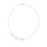 THREE FLOWER NECKLACE IN SAKURA PINK