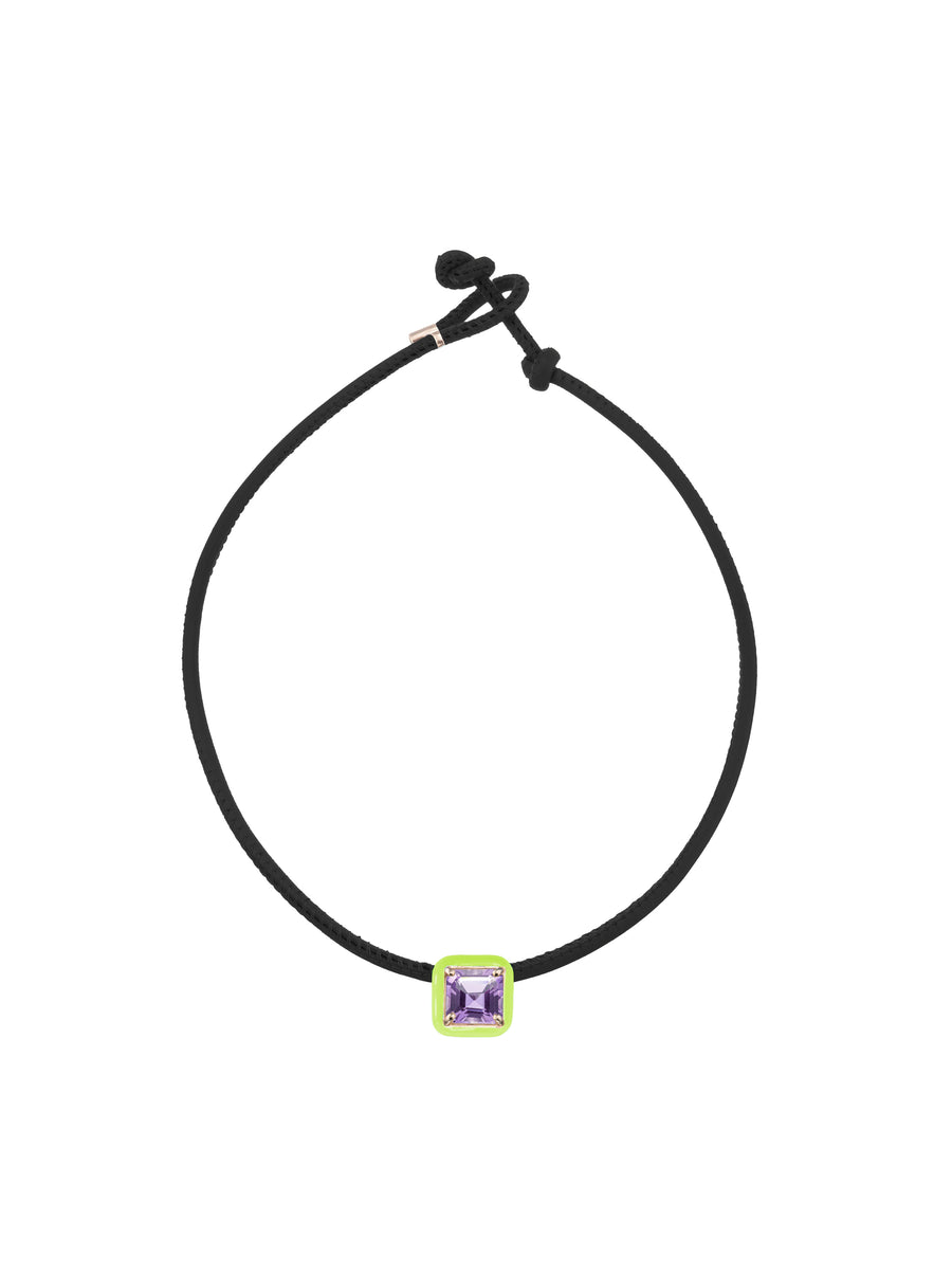 POP CHOKER WITH SQUARE IN CANDY SETTING IN LIME