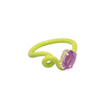 OVAL VINE RING IN LIME GREEN