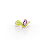 OVAL VINE RING IN LIME GREEN