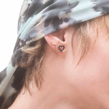 DOUBLE HEART EARRINGS IN BLACK