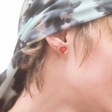 DOUBLE HEART EARRINGS IN RED