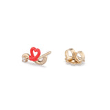 BABY HEART SINGLE EARRING IN RED