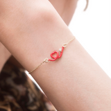 BABY HEART DIAMOND BRACELET IN RED