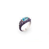 BE MARINE RING IN DEEP PURPLE WITH TOPAZ
