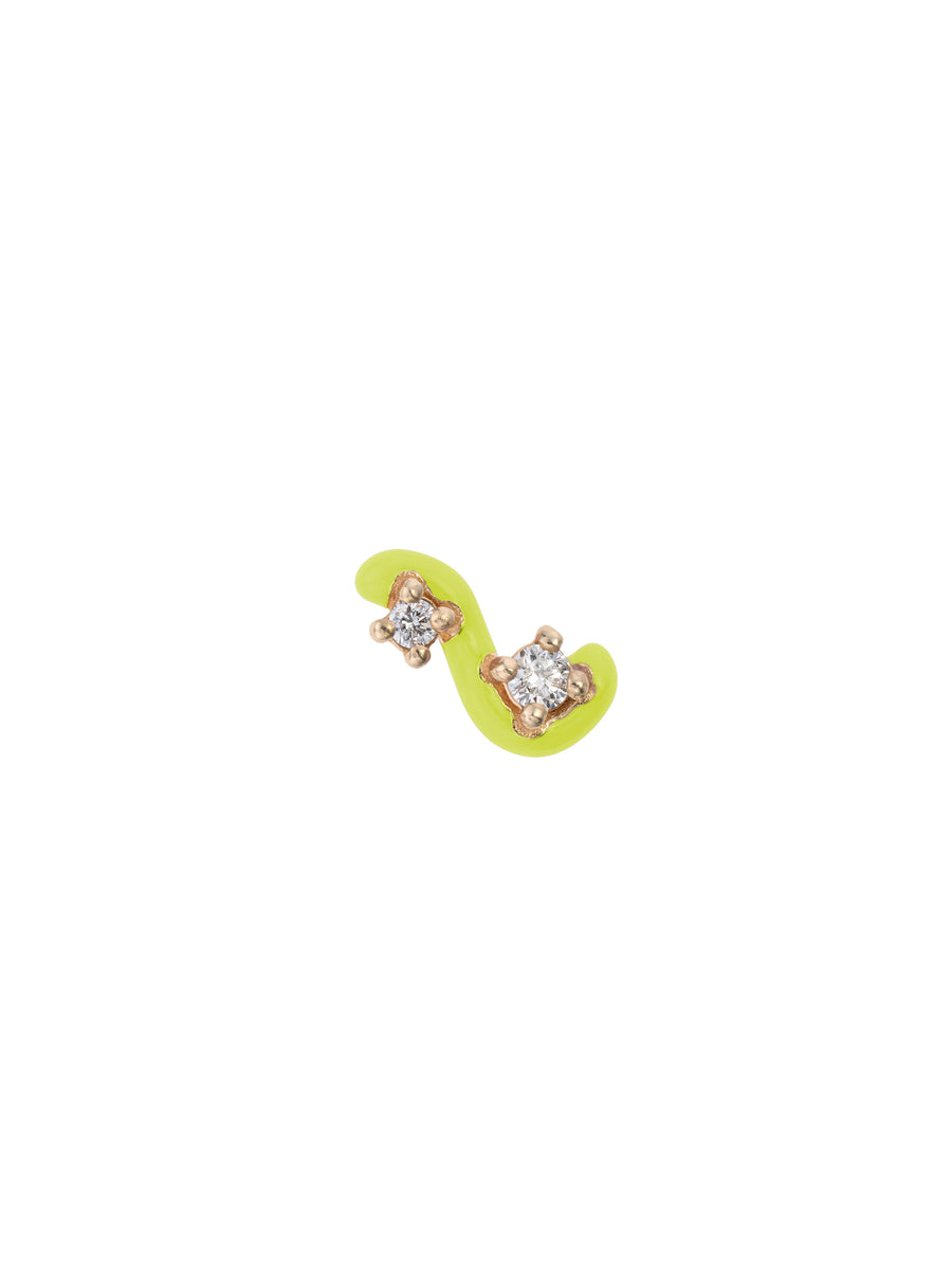 MINI LOOP SINGLE EARRING IN LIME GREEN