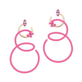 DOUBLE CURL VINE EARRINGS ~ IN PINK