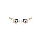 DOUBLE HEART EARRINGS IN BLACK