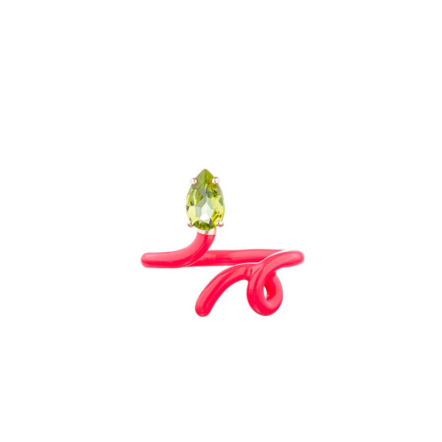 BABY VINE TENDRIL RING IN HOT PINK