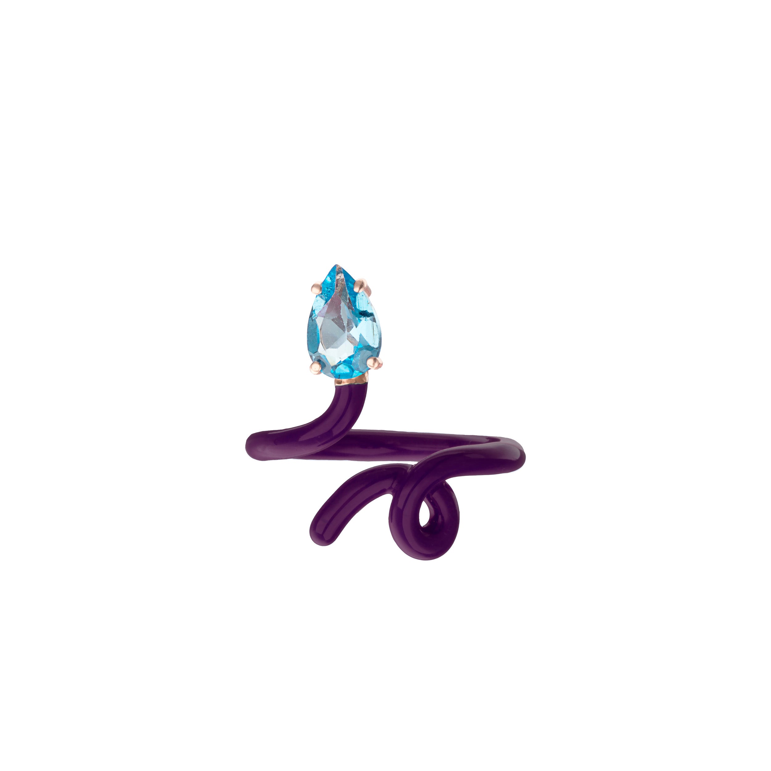 BABY VINE TENDRIL RING ~ IN DEEP PURPLE