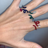 BABY VINE RING ~ IN EMERALD GREEN