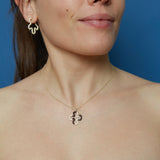 2 TONE ASYMMETRICAL FLOWER POWER EARRINGS IN CHERRY CHOCOLATE AND PANNA ENAMEL