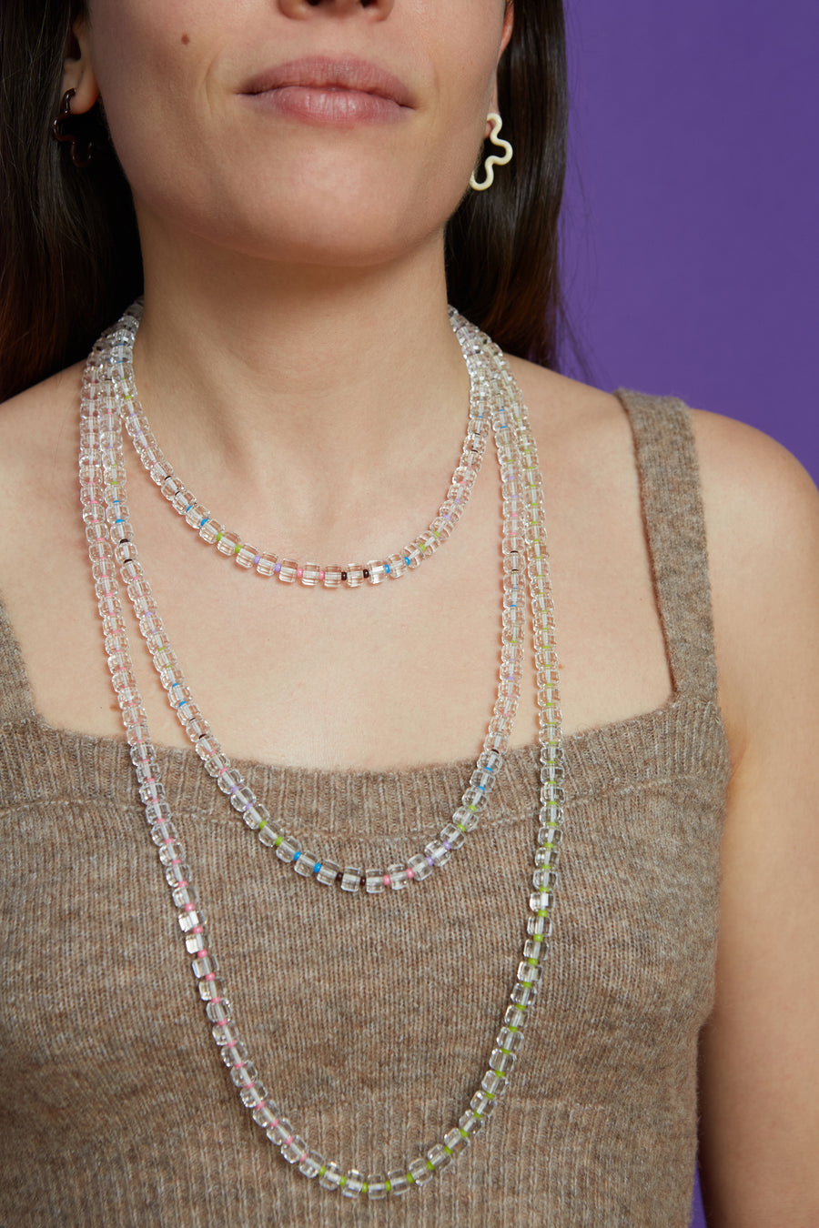 B MULTI BEADED SUPER LONG NECKLACE