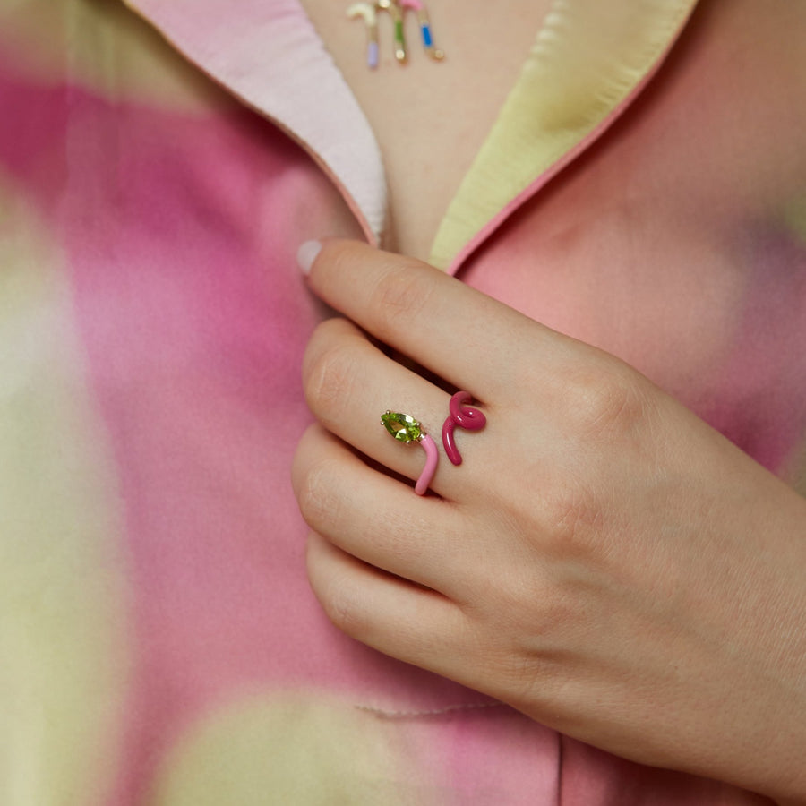 B VINE RING IN PINK AND AMARENA