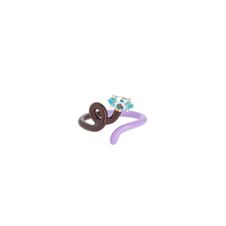B VINE RING IN CHOCOLATE AND LAVENDER