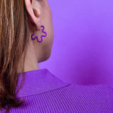 2 TONE FLOWER EARRINGS ~ IN LAVENDER AND PURPLE