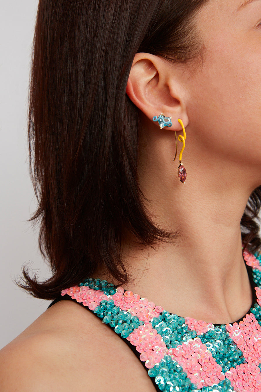 ALICIA EARRINGS IN SUNFLOWER WITH PINK TOURMALINE – Bea Bongiasca