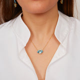 KAT NECKLACE IN BABY BLUE WITH AQUAMARINE