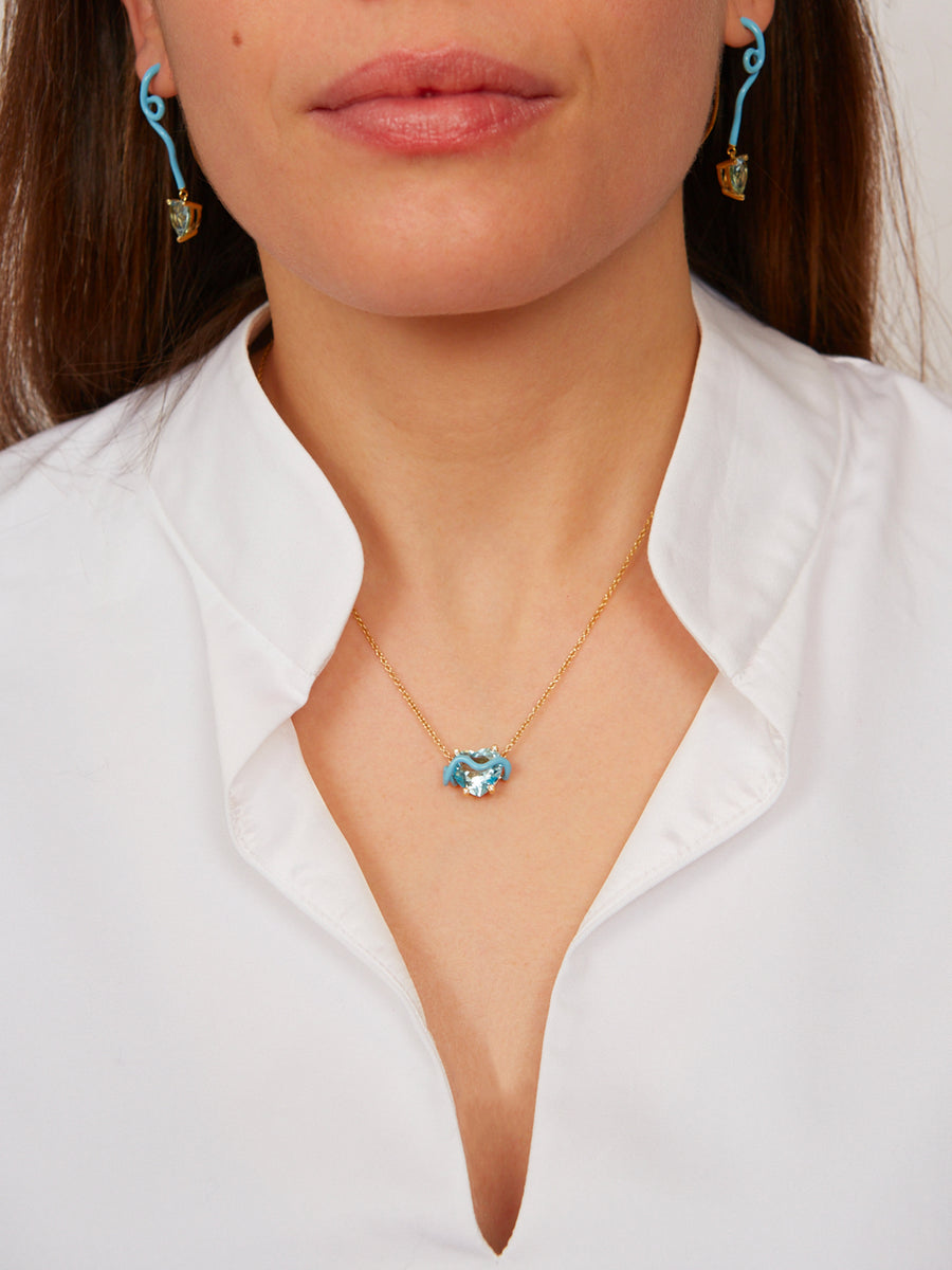Blue Milky Aquamarine sterling silver necklace — Militza Ortiz Jewellery