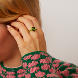 HERMIONE RING IN LIME GREEN WITH TOURMALINE