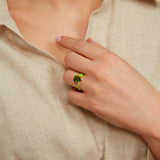 KIM RING IN LIME GREEN WITH TOURMALINE