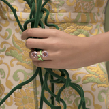 DOUBLE OCTAGON RING ~ IN GREEN