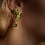 RAVEN EARRINGS IN LIME GREEN WITH TOURMALINE