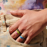 WAVE STACKING RING ~ IN BLUE