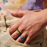WAVE STACKING RING ~ IN PINK