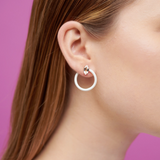 SMALL TENDRIL CIRCLE EARRINGS ~ IN WHITE