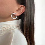 SMALL TENDRIL CIRCLE EARRINGS ~ IN WHITE