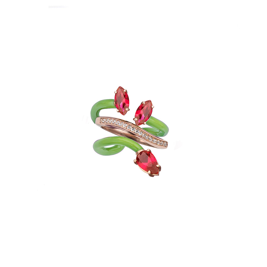 COMPOSABLE VINE RING IN GREEN