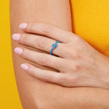WAVE STACKING RING ~ IN BLUE