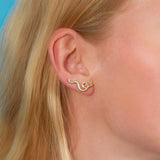 SHORT WAVE EARRINGS ~ IN GOLD