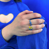 WAVE STACKING RING ~ IN BLUE