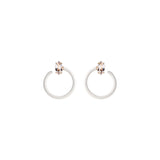 SMALL TENDRIL CIRCLE EARRINGS ~ IN WHITE