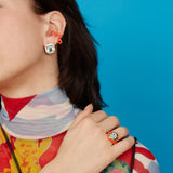 FLOWER EAR CUFF ~ IN JAPANESE ORANGE