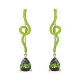 GERI EARRINGS IN LIME GREEN WITH TOURMALINE