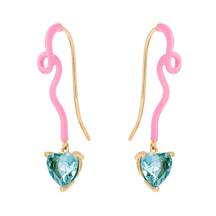 GWEN EARRINGS IN CANDY ROSE WITH AQUAMARINE