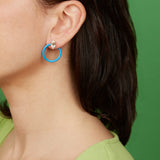 SMALL TENDRIL CIRCLE EARRINGS ~ IN TURQUOISE