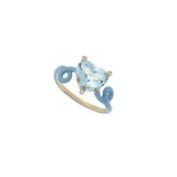 PENNY RING IN BABY BLUE WITH AQUAMARINE